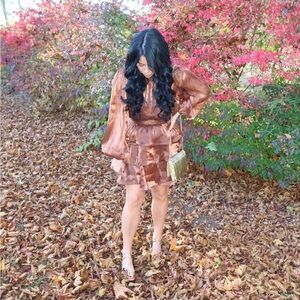 Lulu bronze mini dress